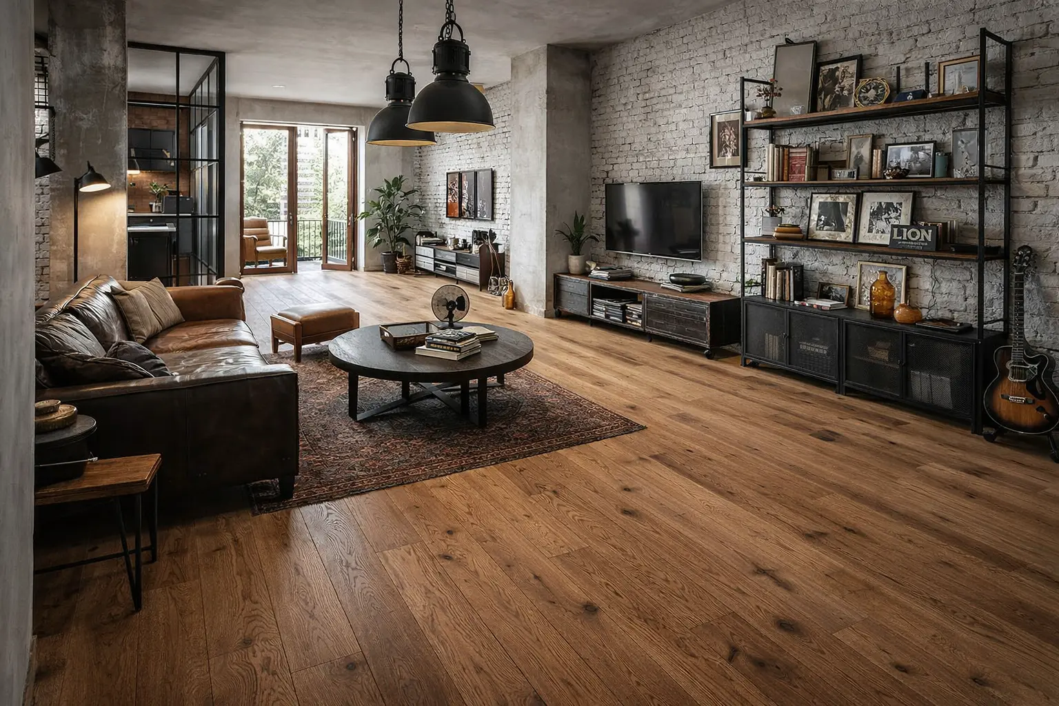 Podłogi dębowe Mat-Tar wnętrze loftowe